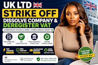 strike off UK ltd, dissolve UK company, deregister vat