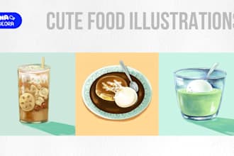 draw a cute and unique food illustration for you