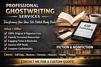 ghostwrite your fiction and nonfiction ebook for amazon KDP