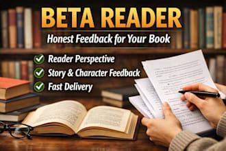 be your beta reader and give honest feedback on your book