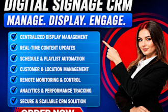 setup and configure digital signage CRM for screens and displays