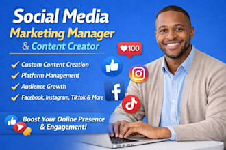 be your social media maketing manager and content ceator for growth
