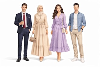 create modern fashion illustration from your photo with outfit design