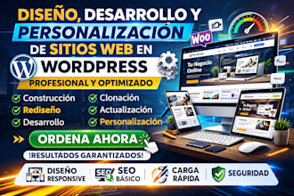 crearé o rediseñaré tu sitio web profesional en wordpress