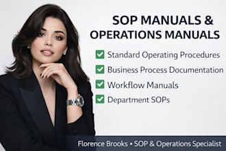 create standard operating procedures sops training manual policy and procedures