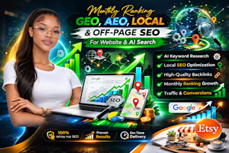 do monthly ranking  GEO aeo local and off page seo for website ai search