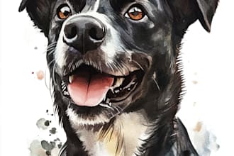 draw a custom pet portrait, dog portrait, cat portrait