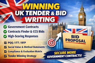 write winning UK tender bid writing UK bid response goverment contract