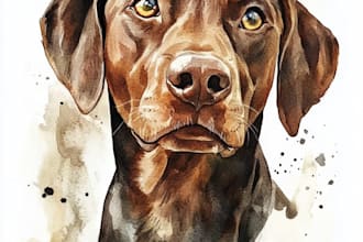 make a custom pet portrait, dog portrait, cat portrait