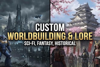 write detailed worldbuilding and lore for your project