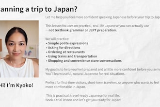 teach you practical japanese for your trip to japan
