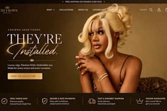 build hair extension shopify store beauty salon website wig store beauty website