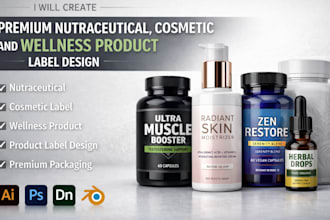 create premium nutraceutical  cosmetic and wellness product label design