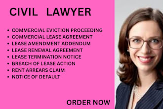 manage commercial lease disputes, renewals, termination and eviction cases