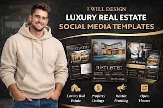 design luxury real estate social media templates