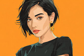 design awesome vector vexel art cartoon portrait