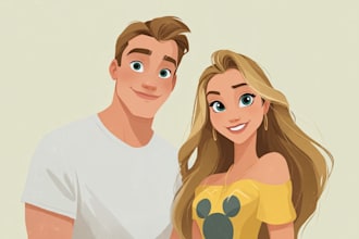 make romantic disney style couple portrait