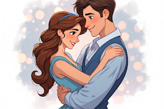 draw couple portrait illustration
