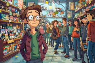 draw a cartoon illustration