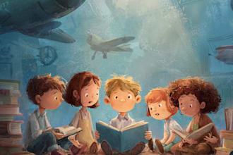 custom watercolor illustrations and children book