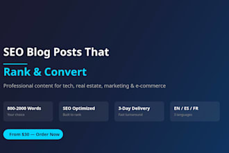 create blog posts and SEO content