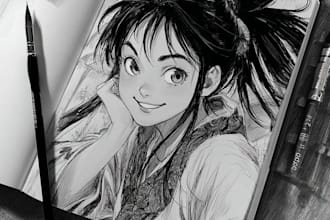 draw manga and comic book illustrations, manga artist