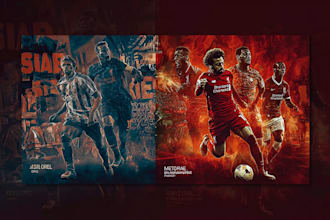 create an epic soccer or football players poster