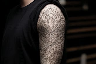 convert your photo of tattoo into stencil, sketch