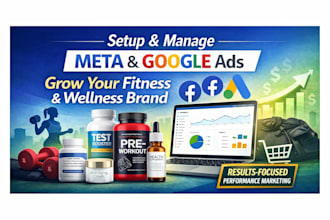 setup manage facebook ads google meta ads for peptides anti aging fitness brands