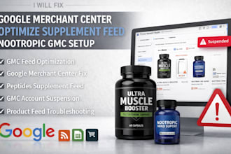 fix google merchant center optimize supplement feed  nootropic gmc setup