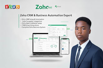 set up zoho CRM, zoho campaigns, zoho desk and automation