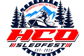 create attractive snowmobile racing logo design