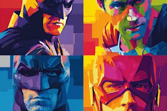 design an amazing superhero pop art