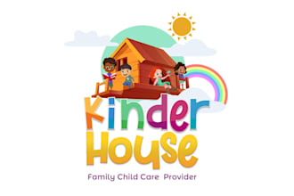 design luxury childcare, education kids, baby shop and children logo
