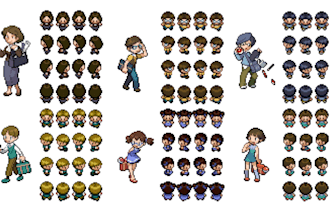 create custom pokemon trainer sprite, overworld sprite gen 3, gen 4, gen 5 style