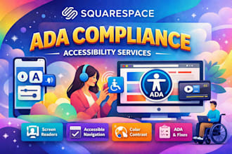 audit, fix squarespace website for ada compliance, wcag 2 1, web accesibility