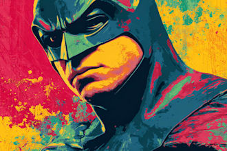 illustrate a superhero pop art portraits