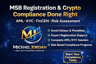 register your msb, develop aml kyc policy, and crypto compliance program