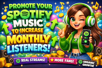 promote spotify music to increase in spotify monthly listeners, monthly listener