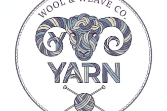design a cozy and creative yarn logo for your brand