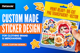 design print ready custom sticker packs for your clothing brand