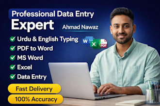 do data entry, ms word excel PDF conversion