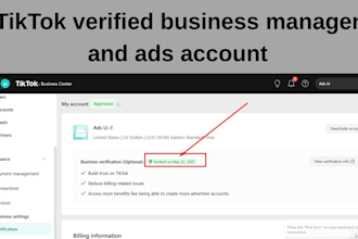 create agency verified tiktok business manager and ads account