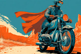 create cool retro comic art design illustration