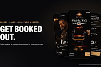 design a barber, nail or salon website that gets you booked out