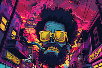 create custom cartoon music cover art for singles or albums