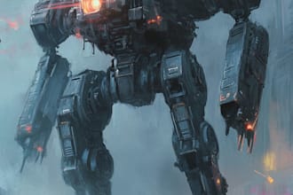 draw your mecha robot fanart or original in digital artwork