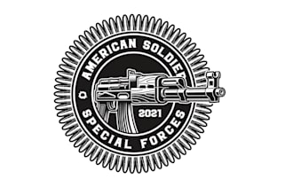 create attractive and imagination gun shop logo design