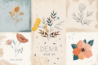 design a unique botanical boho logo