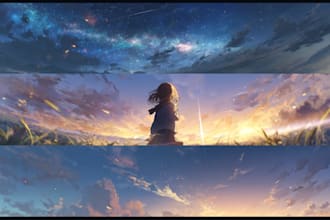 design awesome anime youtube,twitch,twitter,facebook banner